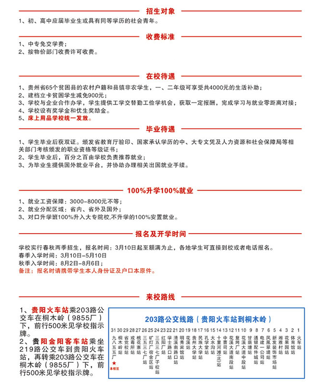 贵阳机械工业学校花溪校区2019年招生简章